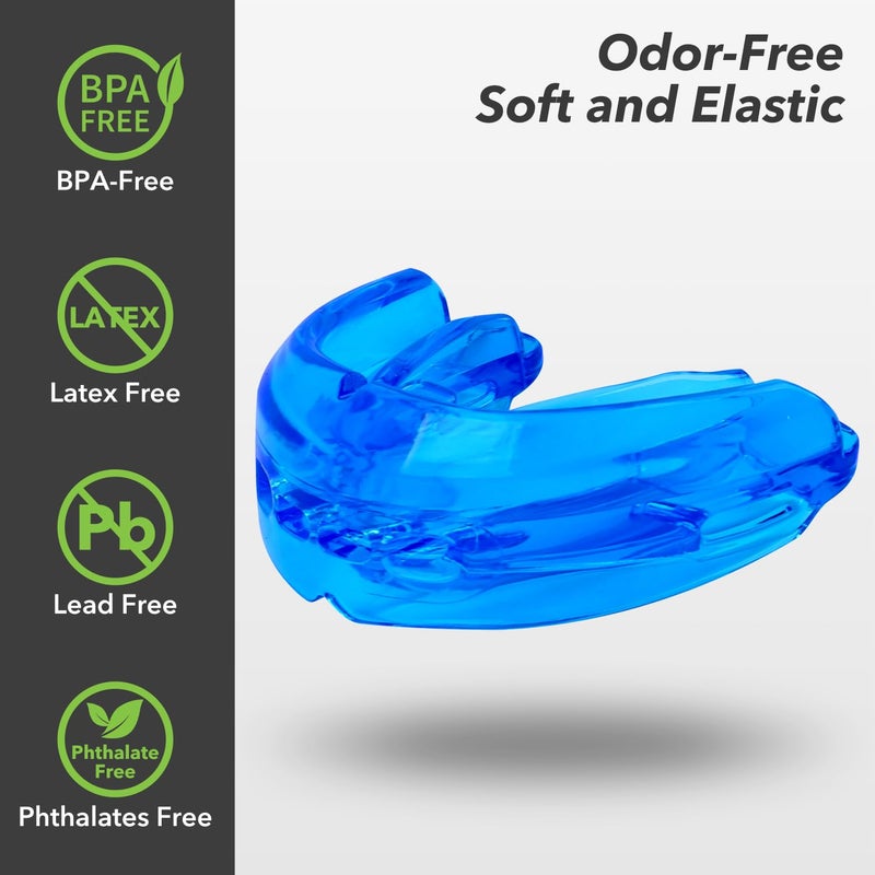 TEETH WALLS Mouth Guard Sports Youth Adult, Mouthguard for Braces Sparring Mouth Guard,Double Braces, Soft, No Boiling Required, Football, Taekwondo, Jujitsu and Karate. - Image 4